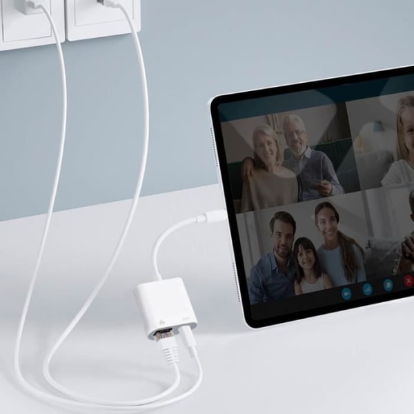 Lightning till Ethernet-adapter - Vit - 10/100LAN - Ethernet - Plug and Play - Kompakt design