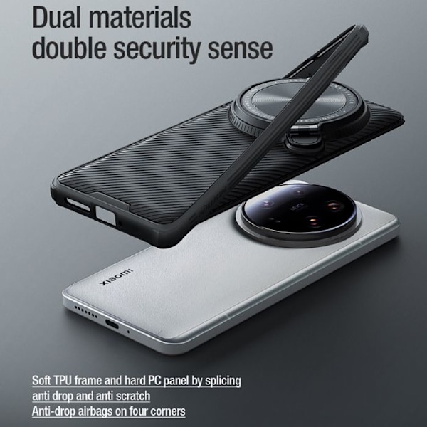 Coque för Xiaomi 14 Ultra Hårdhud i TPU CamShield Prop Nillkin Svart Svart