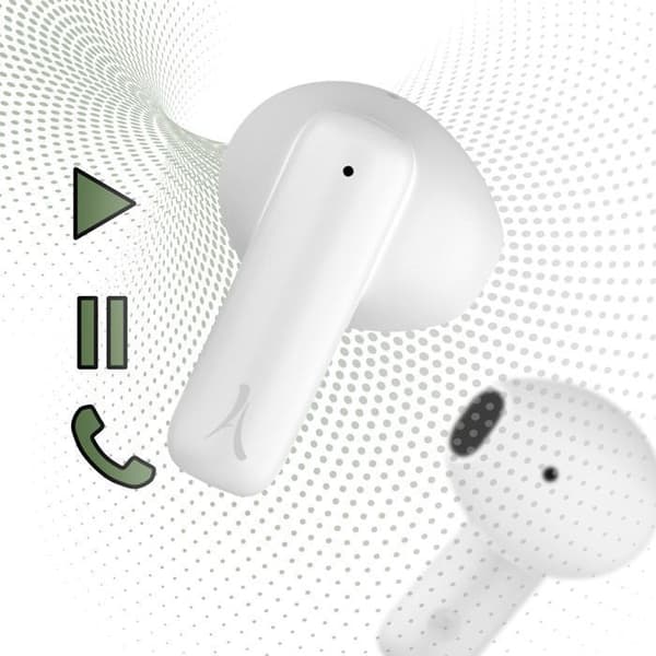 Bluetooth 5.4 hörlurar Laddningsfodral 30h Kontrollknapp Akashi - vit Vit
