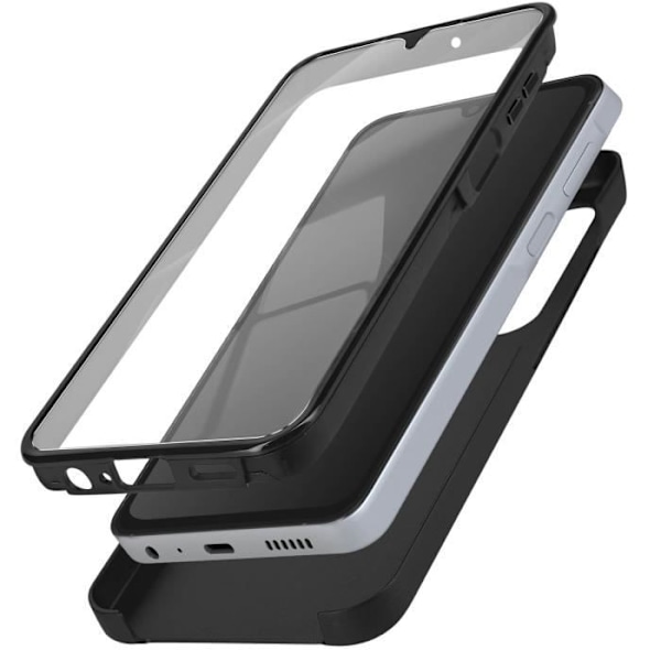 Komplet etui til Samsung A05S Hard og Front Soft Touch Black Svart
