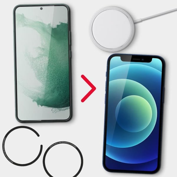 2x MagSafe metalklæbende ringe til Swissten magnetisk trådløs opladning