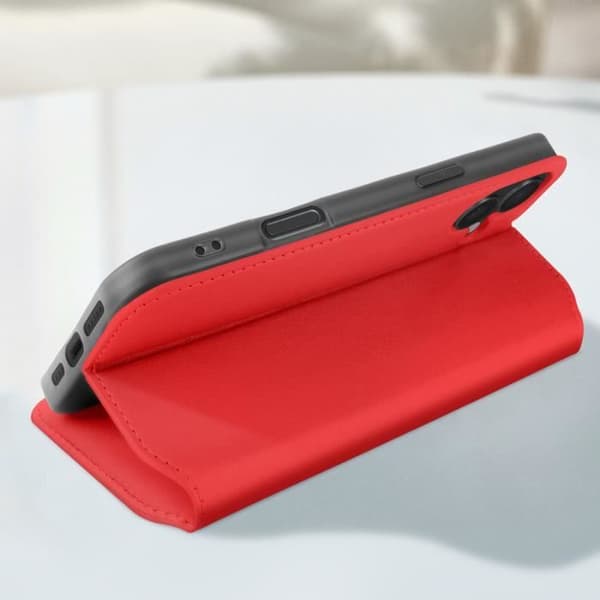 Etui til iPhone 16 Plus - Classic Edition - Rød - Magnetklap - Video Støtte - Kortrum Röd