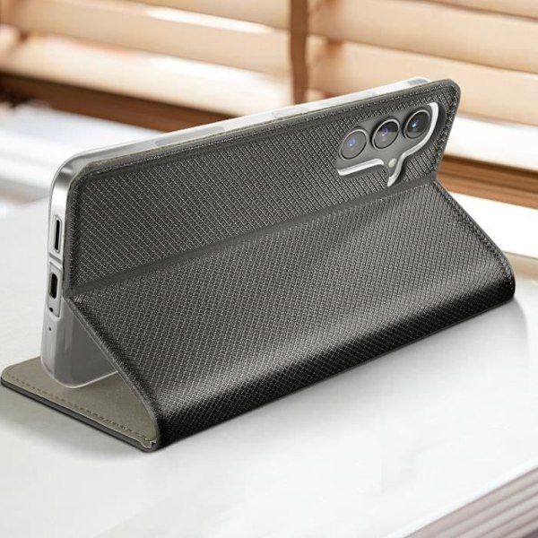 Halvstift cover til Samsung Galaxy S24 Plus - AVIZAR - Smart Collection - Sort - Kortholder Svart
