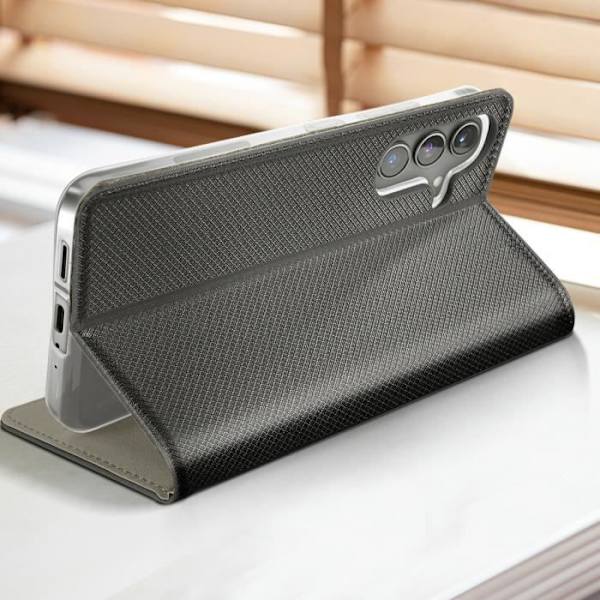 Halvstyvt fodral till Samsung Galaxy S24 Plus - AVIZAR - Smart Collection - Svart - Korthållare Svart
