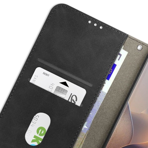 Housse Folio til Motorola Edge 60 Fusion og Edge 60 Videostøtte Sort Svart