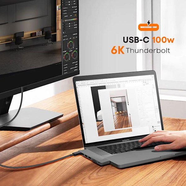 Hub Macbook Satechi Pro Hub Slim Grå, USB USB-C HDMI 4K Kortlæser