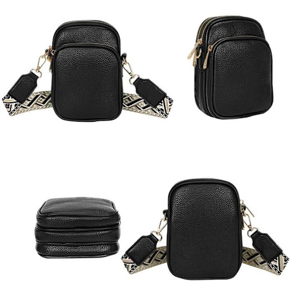 Axelväska - Gallantry - Elegant Svart - Syntetläder - 3 Fack - Justerbar Svart