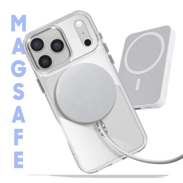 MagSafe Cover - ADVARSEL - iPhone 17 Pro Max - Sølv - Optimal beskyttelse - Raffineret design Grå