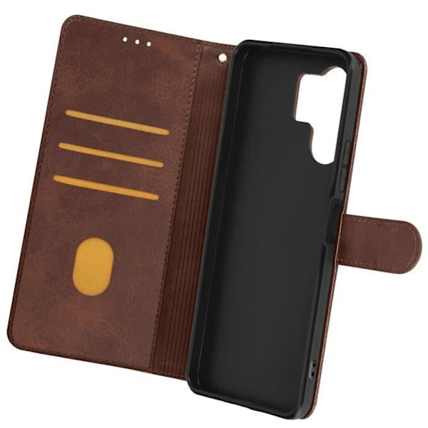 Kotelo Xiaomi Poco M6 rannehihnalle Flip Lompakkoteline Tummanruskea