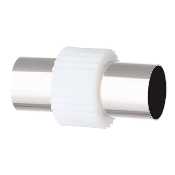 Koaxial Kabel - Strömstyrka - 5m - 9,52mm Böjd - Hane/Hane Adapter - Vit