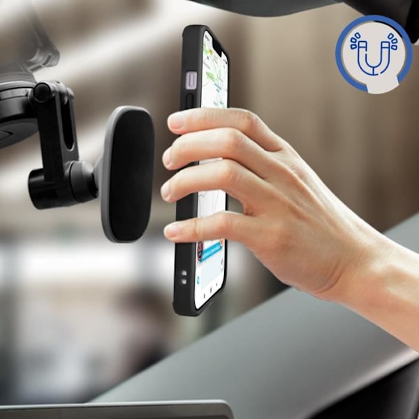 iPhone 14 Fodral Bi-material Metal Ring Video Support svart Svart