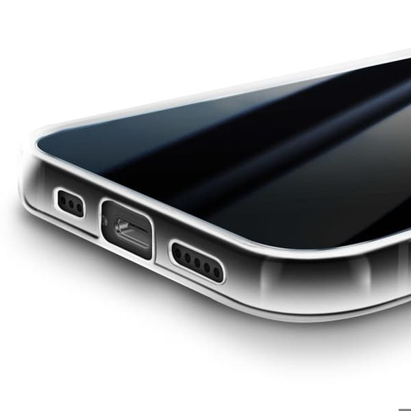 Pack skal för iPhone 17e silikon med 9H härdat glas transparent Vit