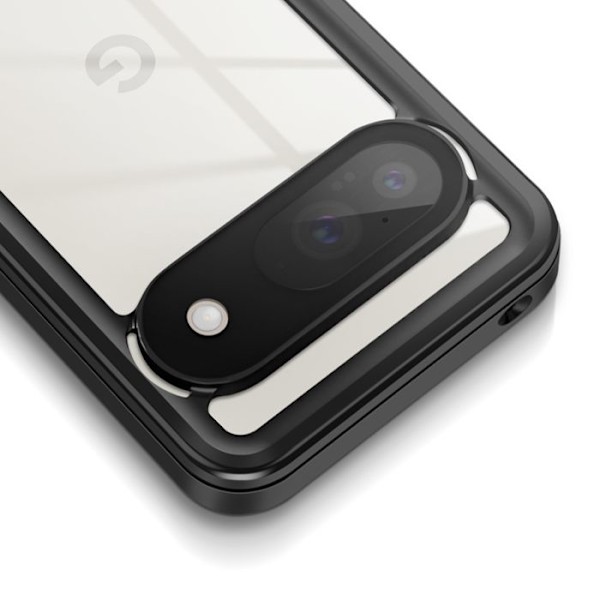 Coque integreret til Google Pixel 9 og 9 Pro Vandtæt IP68 Stødabsorberende Redpepper Transparent Vit