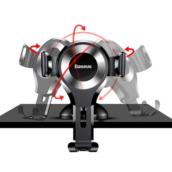 Bilholder - Baseus - Osculum - Universel - Gravitation - Sugestang Sort/ Sølv Svart silver