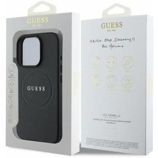 Coque - Guess - iPhone 16 Pro - Svart - Polyuretan - Kompatibel med MagSafe Svart