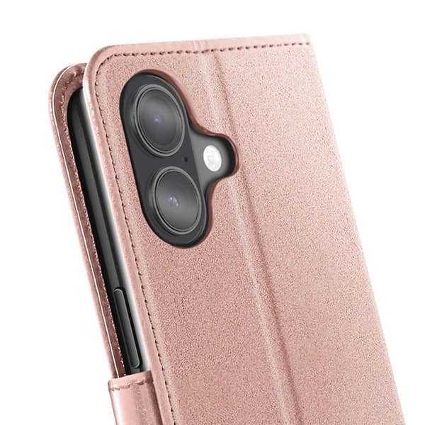 Fodral plånbok för iPhone 17 med handledsrem och ståfunktion Mayaxess Rosa Rosa