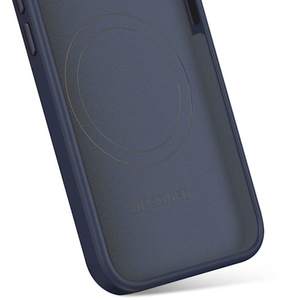 Coque för iPhone 16e MagSafe Antimikrobiell Soft Touch Decoded Mörkblå Blå