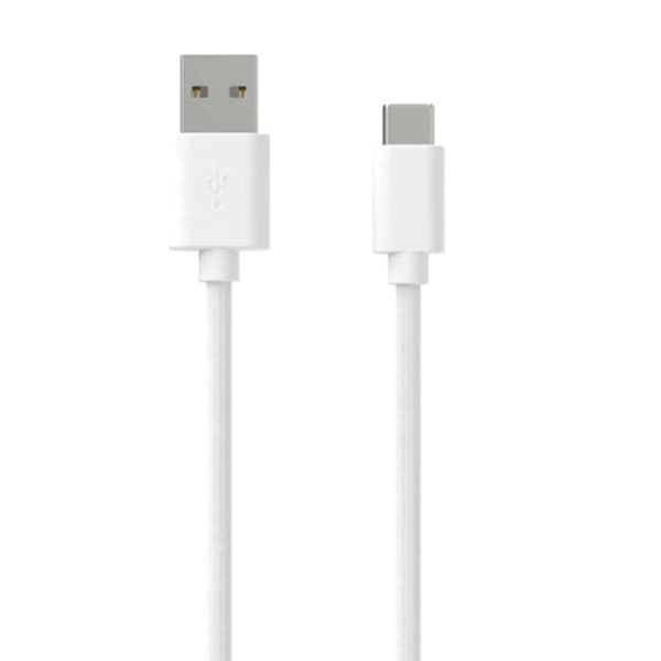 Latauspaketti - JAYM - USB-A 2.4A verkkoadapteri - USB-C kaapeli 1.5m - Valkoinen - Nopea lataus Vit