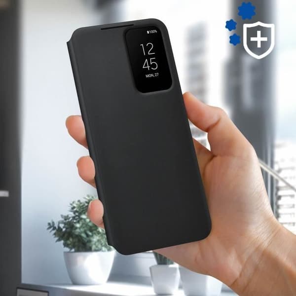 Etui - Samsung - Galaxy S22 Plus - Smart Clear View Cover - Sort - Fuld beskyttelse Svart