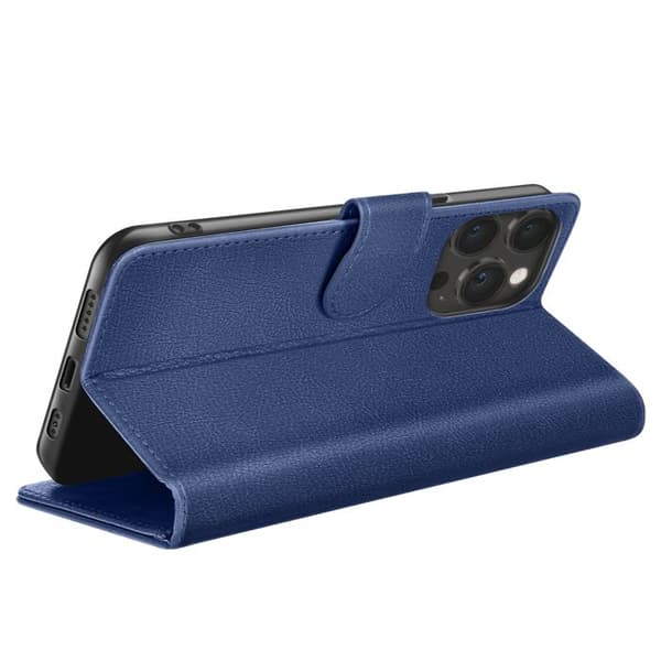 Étui Portefeuille til iPhone 13 Pro Max med understøttelse og magnetisk flap Zanaé Mørkeblå Blå