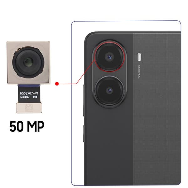 Hoved bagkamera til Xiaomi Poco X7 Pro 5G 50MP Sort