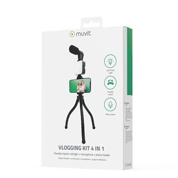 MUVIT VLOGGING KIT 4 I 1 MIC + STATIV + MOUNT + LED