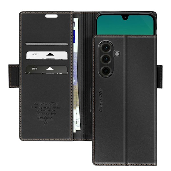 Samsung Galaxy A26 RFID-suojaava musta lompakko. Svart