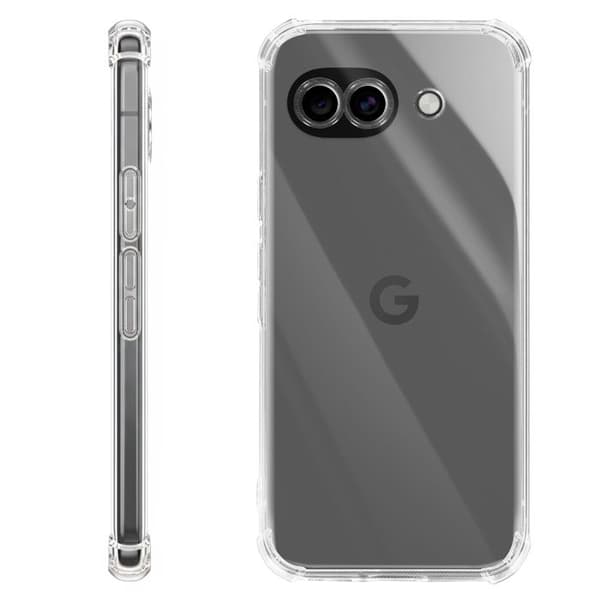 Cover til Google Pixel 10a med Forstærkede Hjørner og Hævede Kanter Stødabsorberende Transparent Vit