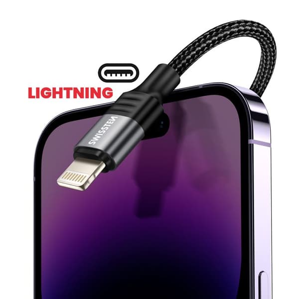 OTG-adapter iPhone Lightning Han til USB Hun Swissten Sort