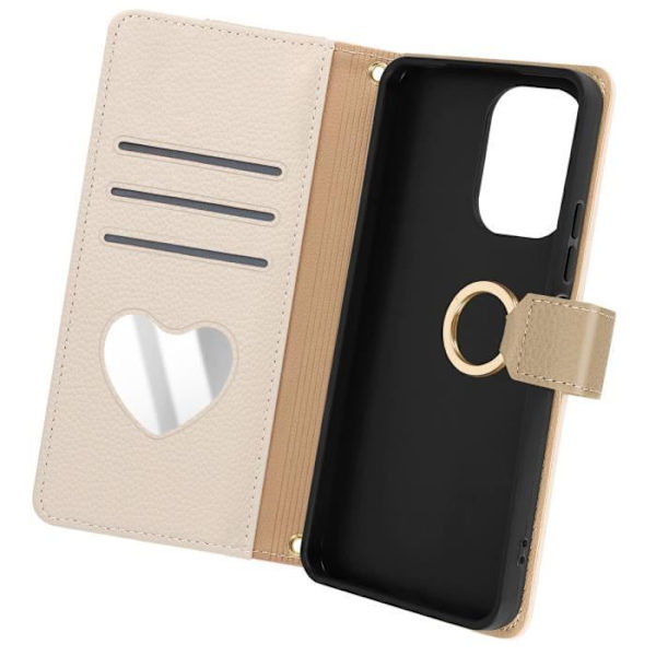 Skulderrem taske til Xiaomi Redmi 13C tegnebog lynlås pose Beige