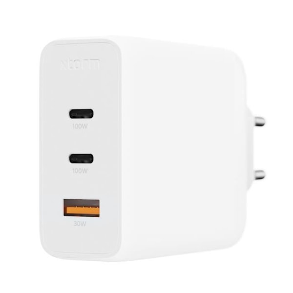 Laturi - Xtorm - GaN² 100W - 2 USB C - USB Quick Charge - Kompakti Valkoinen Vit