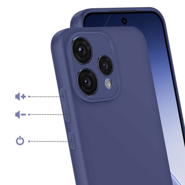 Siliconfodral för Oppo Reno 15, Stötsäkert, Oljeavvisande, Mörkblå Blå