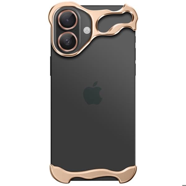 Designskydd för iPhone 16 med härdat glas kameraguld Gul