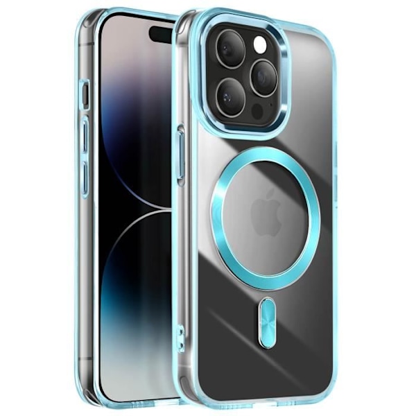 Coque MagSafe för iPhone 14 Pro Max Bakre Glas Blå Färg Blå