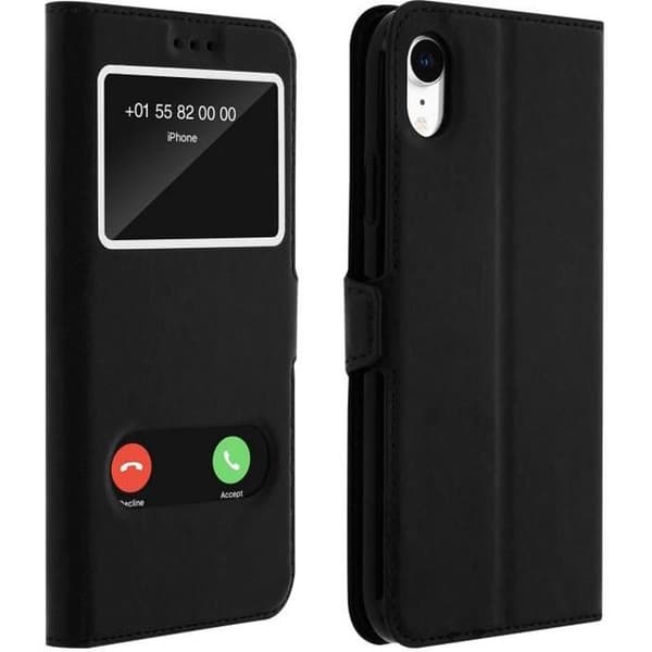 Housse - AVIZAR - iPhone XR - Øko-læder - Sort - Blød svart