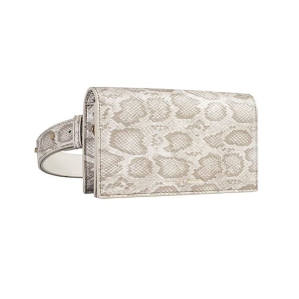 Sac Banane Model Signature Print Python med Justerbar Skulderrem IDEAL OF SWEDEN Beige Grå