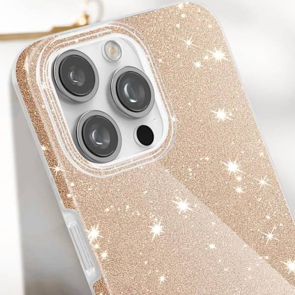 Glitterfodral till iPhone 16 Pro Max - AVIZAR - Gul - Stel - Glänsande - Blandad Gul