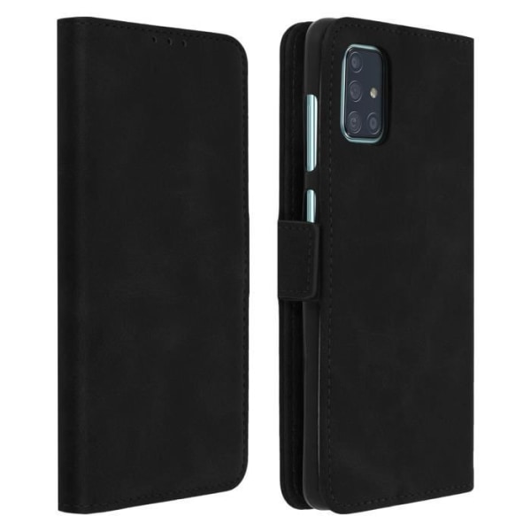 Samsung Galaxy A71 - AVIZAR - Folio-suojus - Silikoni-geeli - Magneettinen - Musta Svart