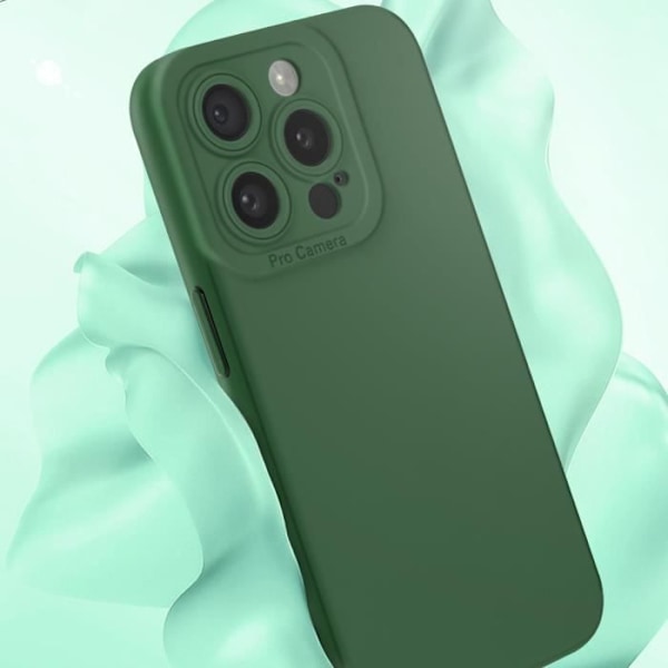 Kotelo - AVIZAR - iPhone 15 Pro - Pehmeä silikoni - Vahvistettu kameran reunasuojaus - Vihreä Grön