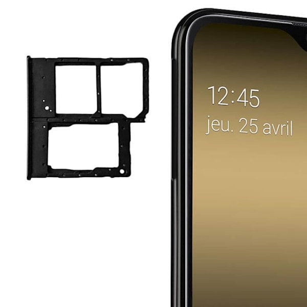 Kortbakke - Samsung - Galaxy A20e - 2x Nano SIM - Micro SD - Sort Svart