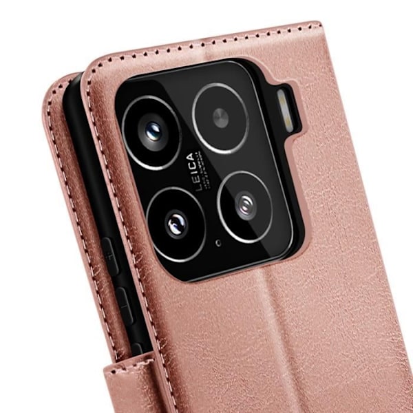 Étui til Xiaomi 15 Tegnebog med Håndledsrem Mayaxess Rosen Champagne Rosa