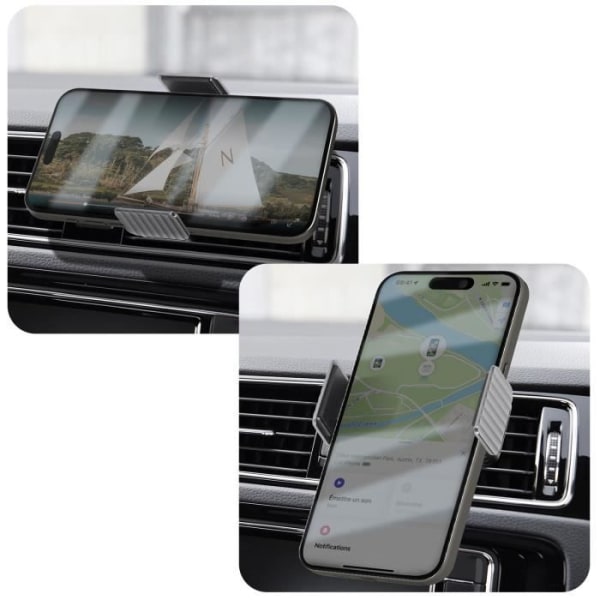Smartphone Bilhållare Air Vent Mount Roterbar 360° Svart Svart