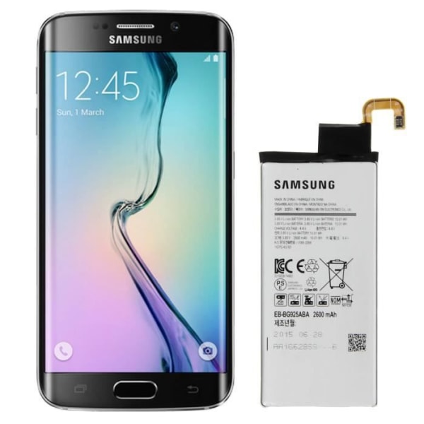 Originalt Samsung Galaxy S6 Edge batteri - Samsung EB-BG925ABE 2600 mAh Vit