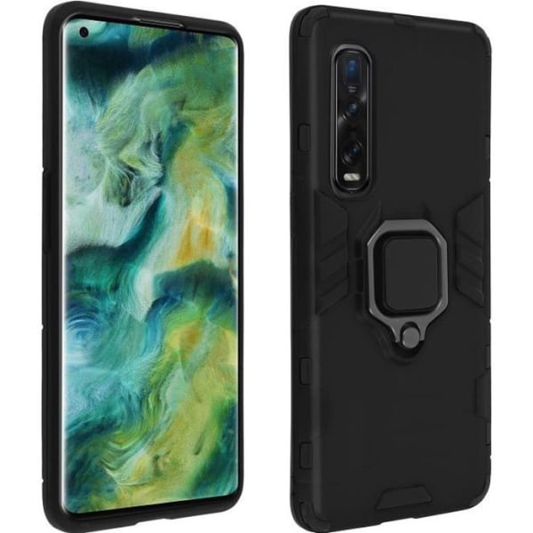 Oppo Find X2 Pro Case Iskunkestävä Multi-Layer Ring Video Support Musta