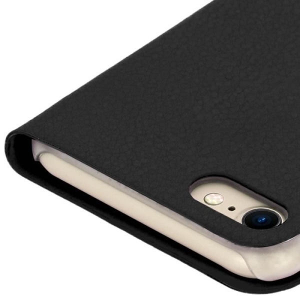 iPhone 7 / 8 Cover - AVIZAR - Ultra-tynd Pung Etui - Øko-læder - Sort - Stødbeskyttelse Svart