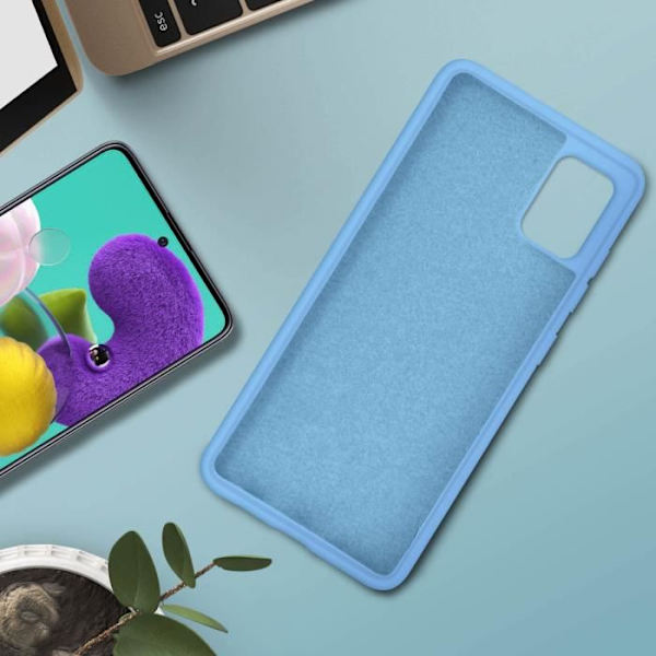 Beskyttelsescover - AVIZAR - Samsung Galaxy A51 - Halvstift silikone - Soft Touch - Lyseblå Himmelsblå