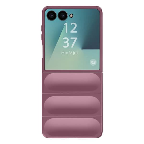 Fodral - AVIZAR - Galaxy Z Flip 7 - Silikon Rosa - Textur Relief - Stötskydd Ros