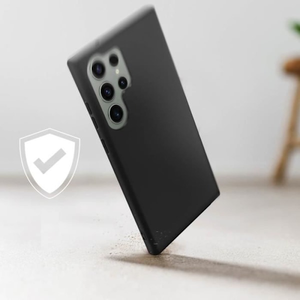 Taske til Samsung S23 Ultra Resistant Silikone Gel Blød Fleksibel Tynd Sort Svart