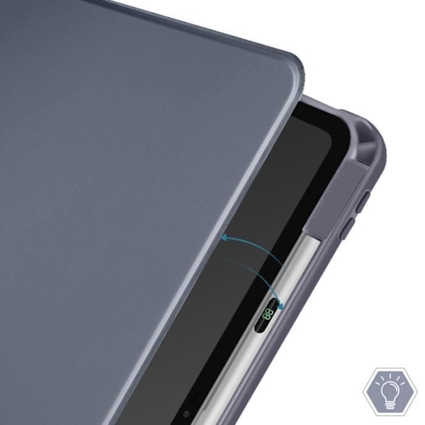 Étui - iPad Pro - 13 2024 - Rotera 360° Stödklämma - Skyddar Kamera - Grå Lavendel Grå