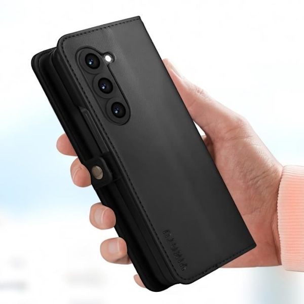 Taske til Samsung Z Fold 6 Multifunktion Flip Magnetic Tab Sort Svart